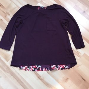 Market & Spruce Purple Floral Top